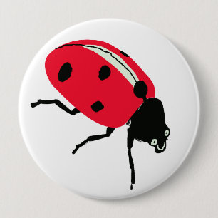 Ladybug, red 4 inch round button