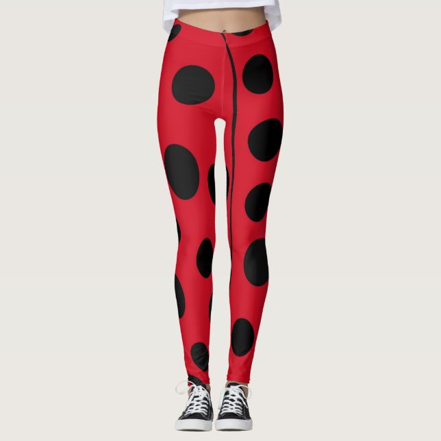 Ladybug Red and Black Spots Leggings (Front)