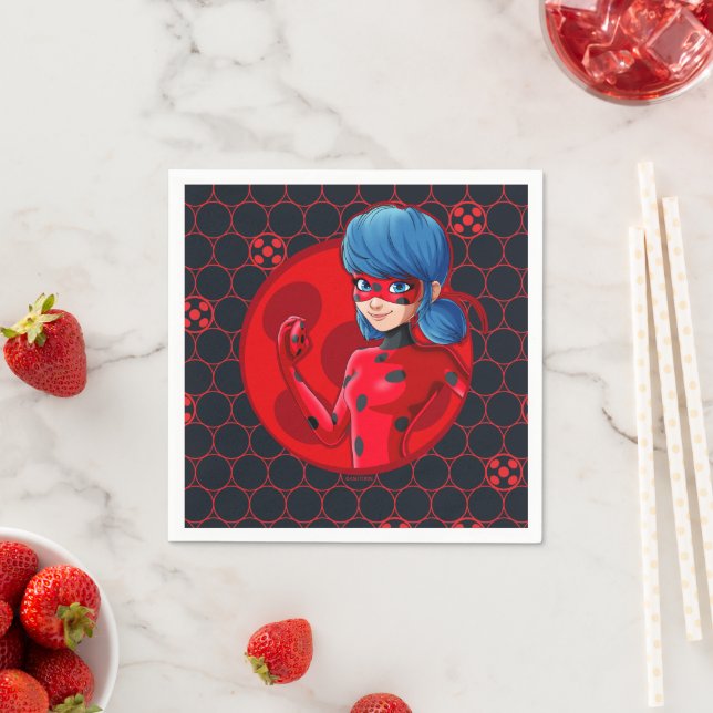Ladybug Red Badge Napkin (Insitu)