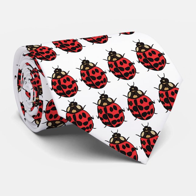 Ladybug Red Black Insect Ladybug  Tie (Rolled)
