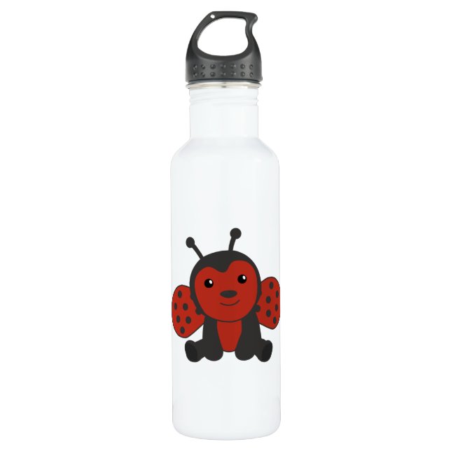 Ladybug Red Cute Animals For Kids 710 Ml Water Bottle (Front)