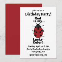 Ladybug Red Is My Lucky Colour Funny Birthday Part