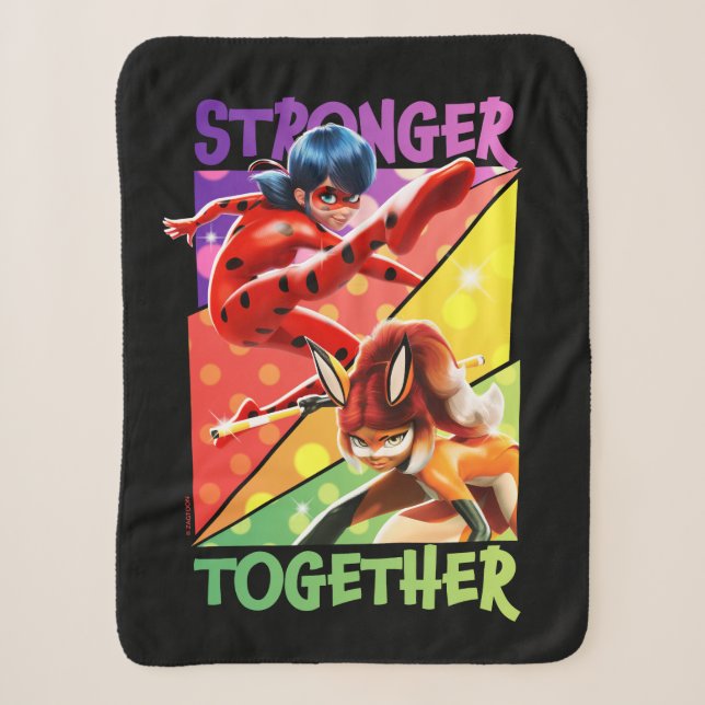Ladybug & Rena Rouge | Stronger Together Sherpa Blanket (Front)