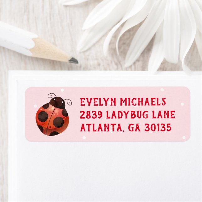 Ladybug Return Address Labels (Insitu)