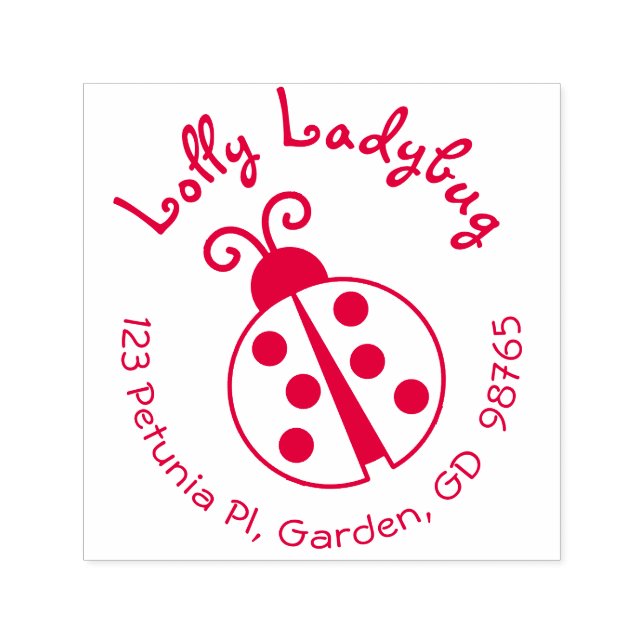 Ladybug Return Address Stamp Round Self Inking (Design)