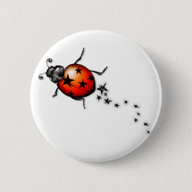 Ladybug Rockstar 2 Inch Round Button (Front)