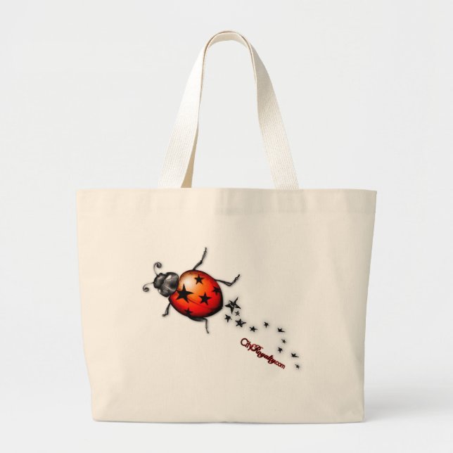 Ladybug Rockstar Large Tote Bag (Front)