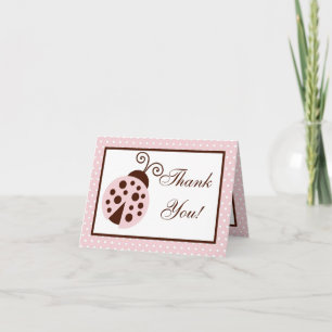 Ladybug rose Carte de remerciements plié