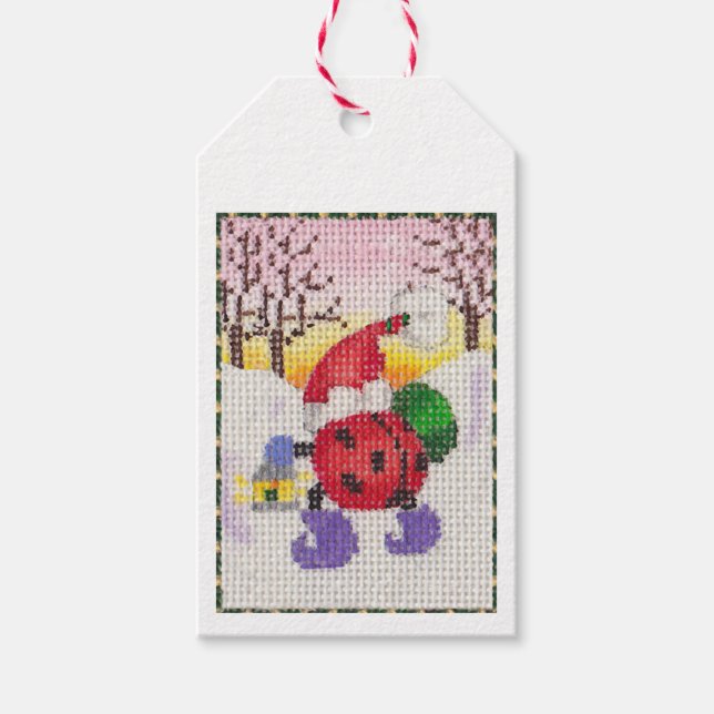 Ladybug Santa gift tag (Front)