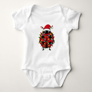 Ladybug Santa Hat Holiday Insect Christmas   Baby Bodysuit