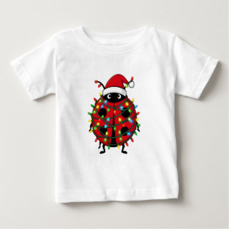Ladybug Santa Hat Holiday Insect Christmas   Baby T-Shirt