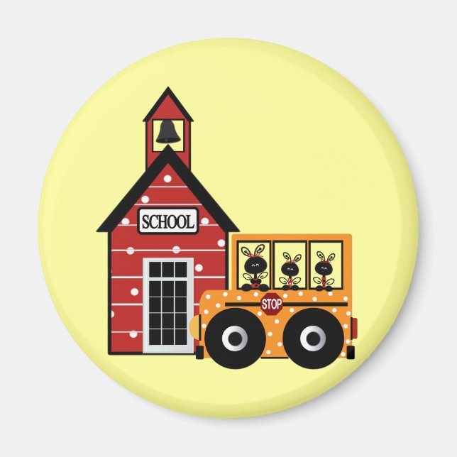 Ladybug School and School Bus Tshirts and Gifts Magnet (Front)