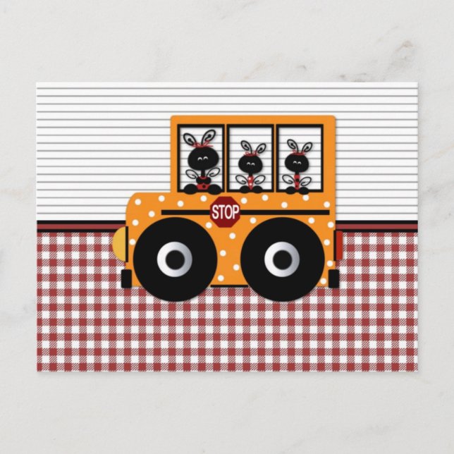 Ladybug Schoolbus Card (Front)