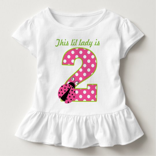 "Ladybug Second Birthday" MONOGRAM RUFFLE TEE