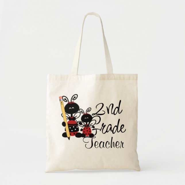 Ladybug Second Grade Teacher's Tote Bag (Front)