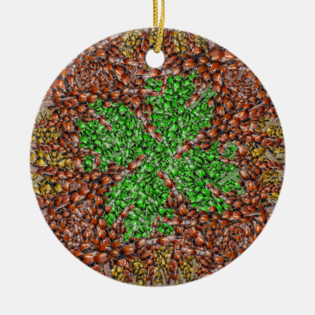 Ladybug Shamrock Ornament (Front)
