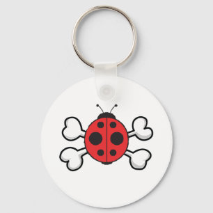 ladybug Skull and Crossbones Keychain