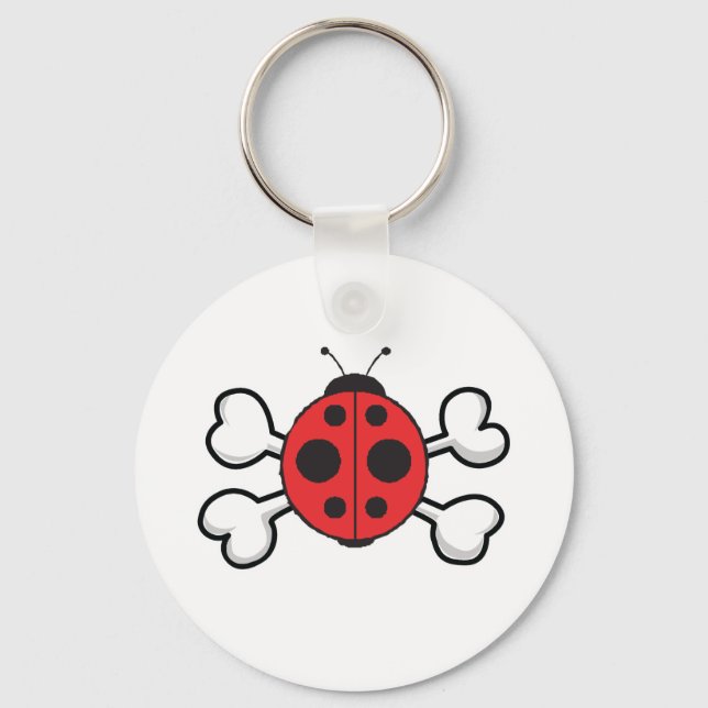 ladybug Skull and Crossbones Keychain (Front)