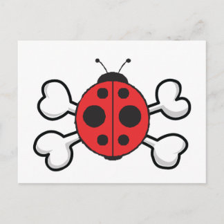 ladybug Skull and Crossbones Postcard