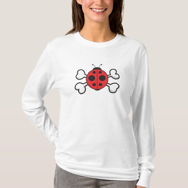 ladybug Skull and Crossbones T-Shirt (Front)
