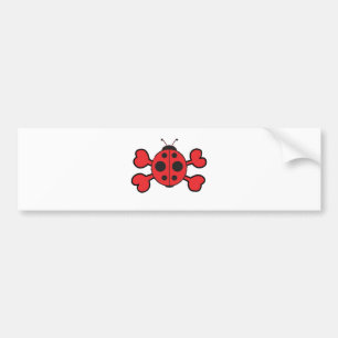 ladybug Skull red Crossbones Bumper Sticker