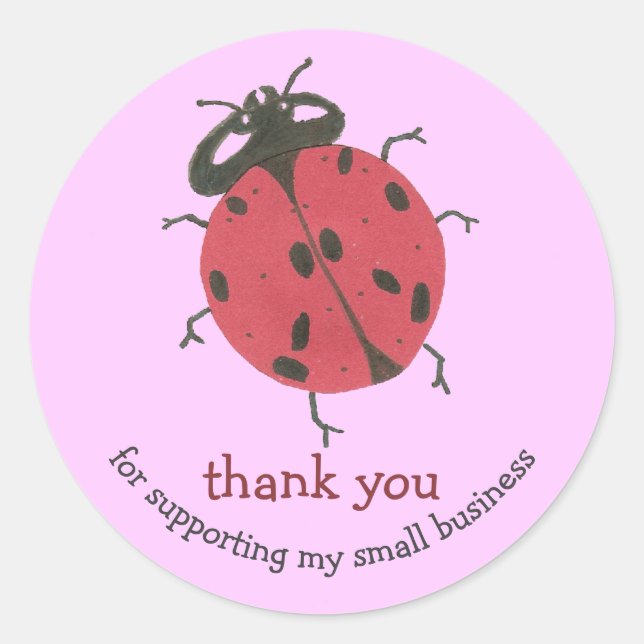 Ladybug small business thank you sticker (Front)
