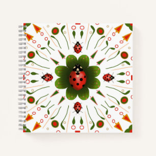Ladybug Spiral Notebook 8.5" X 8'5"