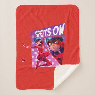 Ladybug   Spots On Purple Graphic Sherpa Blanket