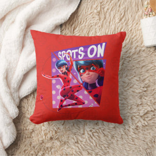 Ladybug Spots On Purple Graphic Throw Pillow