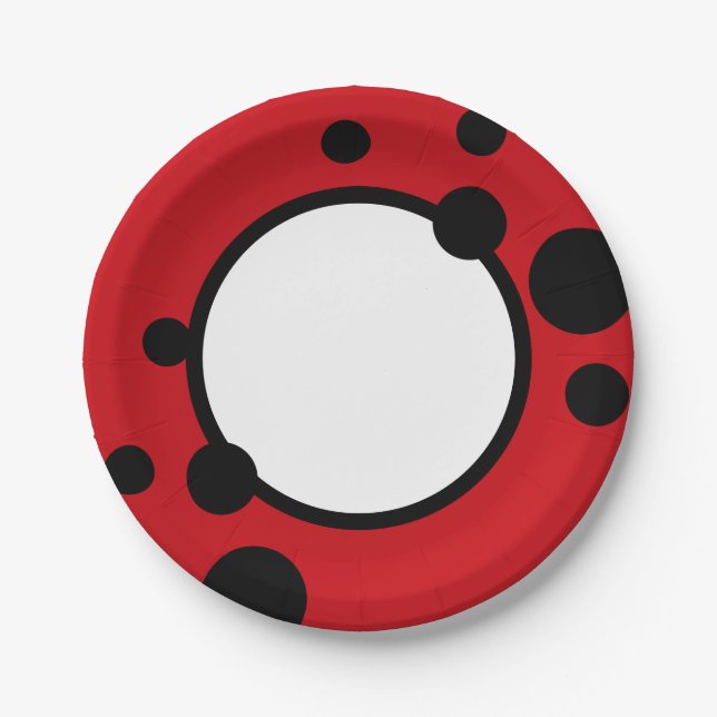 Ladybug Spots Party Paper Plate (Front)