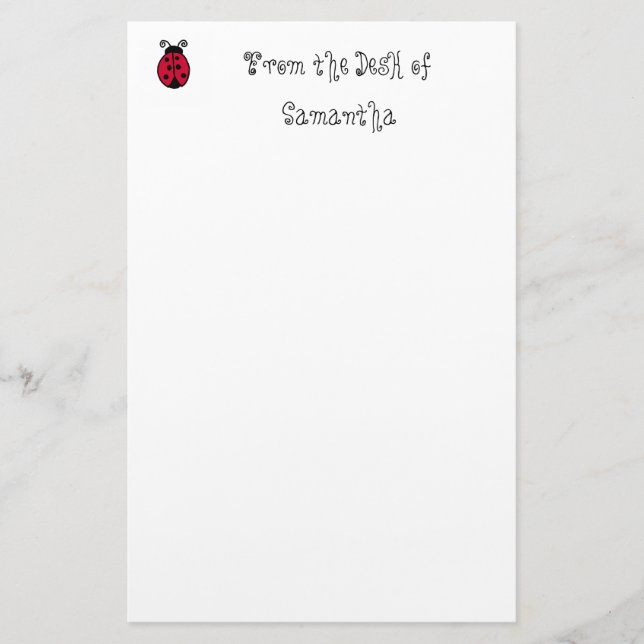 Ladybug Stationery (Front)