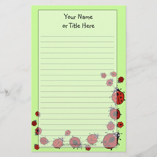 Ladybug Stationery (Front)