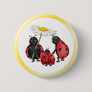 Ladybug Stroll 2 Inch Round Button