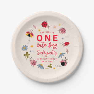 Ladybug Summer 1st Birthday Party Paper Plate