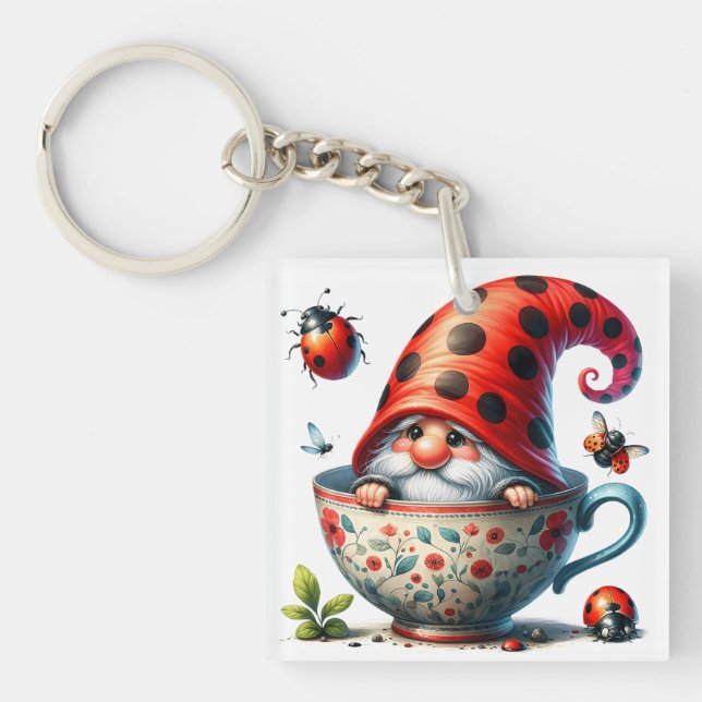 Ladybug Tea Keychain (Front)