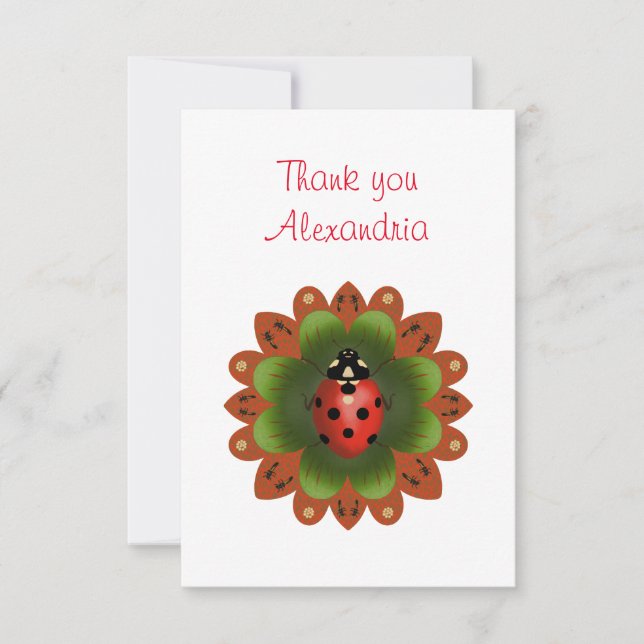 Ladybug Thank You Card (Front)