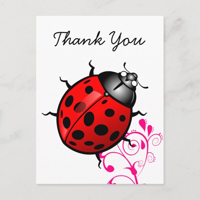 Ladybug thank you postcard (Front)