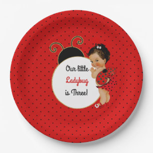 Ladybug Theme Baby Girl Red & Black Paper Plate