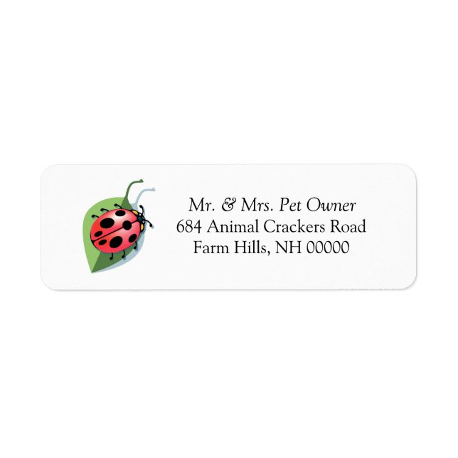 Ladybug Theme Return Address Labels Stickers (Front)