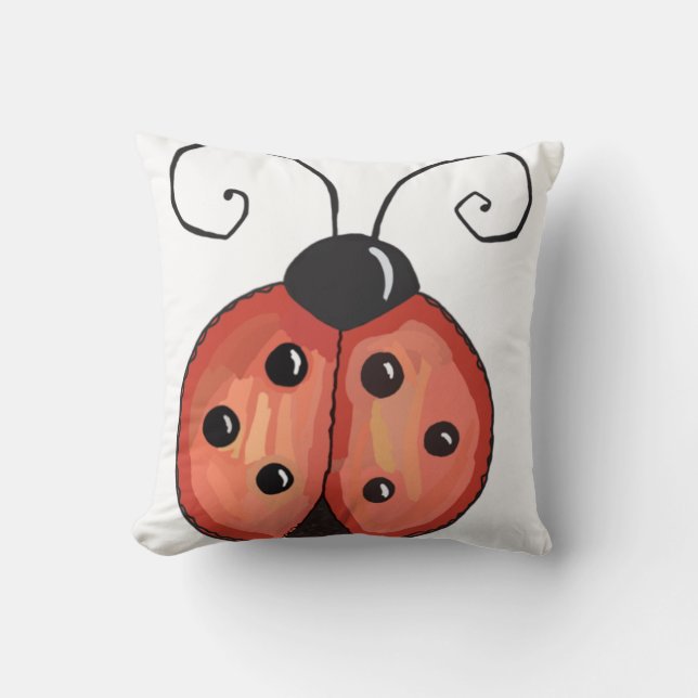 Ladybug Throw Pillow (Front)