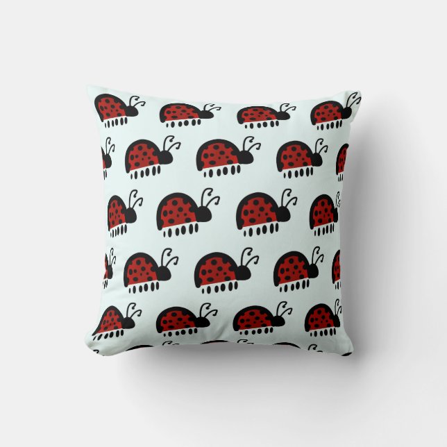 LadyBug Throw Pillow (Front)
