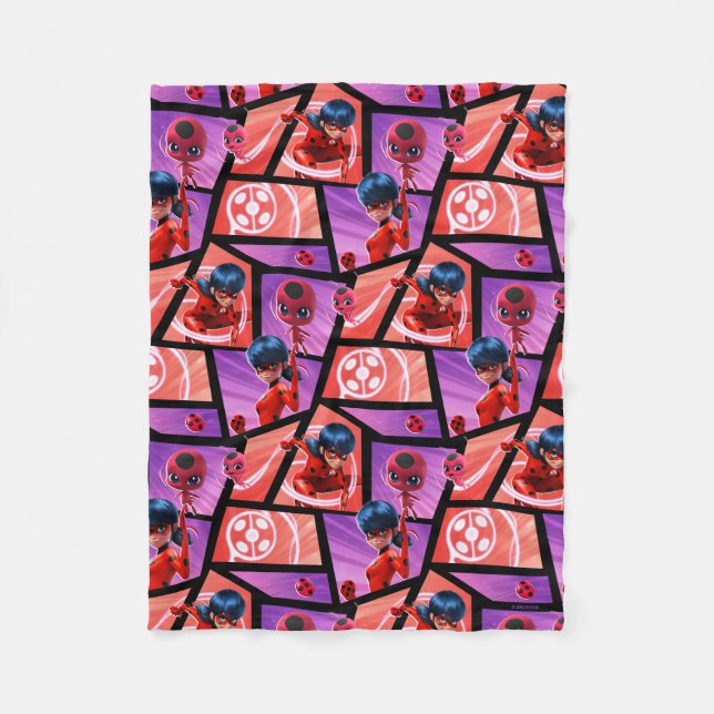 Ladybug & Tikki Pattern Fleece Blanket (Front)