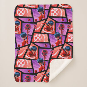 Ladybug & Tikki Pattern Sherpa Blanket