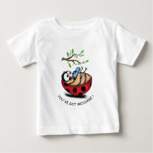 Ladybug Typing Message on Phone - Add Your Text Baby T-Shirt