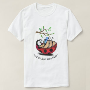 Ladybug Typing Message on Phone - Add Your Text T-Shirt