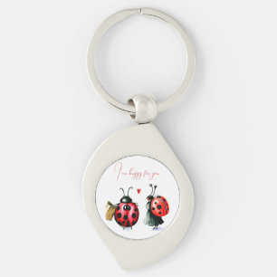 Ladybug Valentine's Day Card Keychain