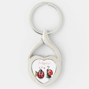 Ladybug Valentine's Day Card Keychain