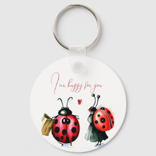 Ladybug Valentine's Day Card Keychain