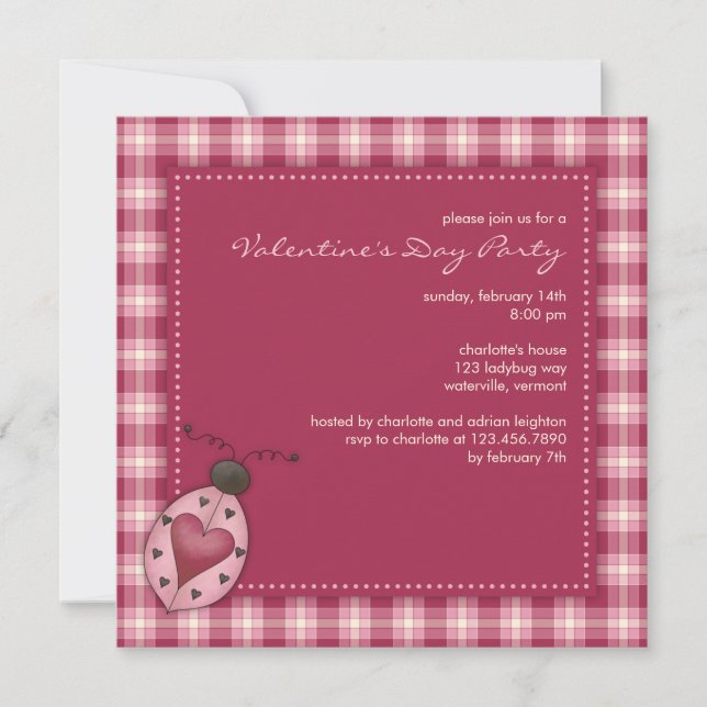 Ladybug :: Valentine's Day Party Invitation (Front)