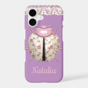 Ladybug violet and rose cute floral pink purple